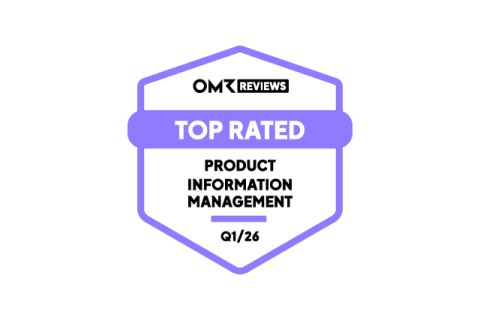 Siegel von OMR Reviews als Top Rated PIM-System in Q1 2026