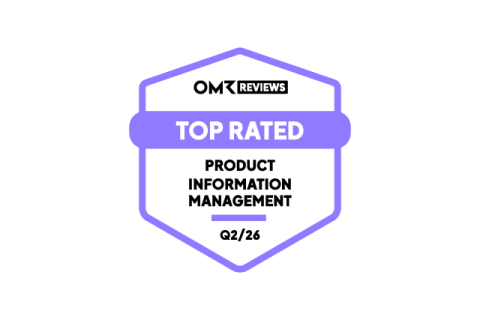 Siegel von OMR Reviews als Top Rated PIM-System in Q2 2026